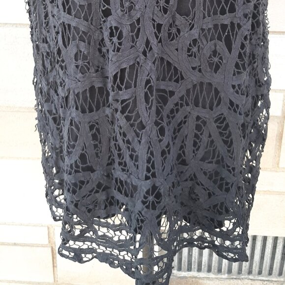 I.N.C Black Crocheted Black Top Size 1X - Picture 2 of 7